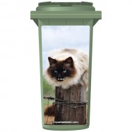 Barn Cat On A Post Wheelie Bin Sticker Panel